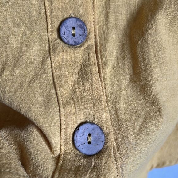 Colofo Sz M NWT yellow button down shirt - Picture 4 of 9